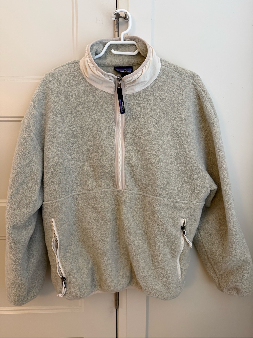 Patagonia Half-Zip Fleece Pullover - Light Gray/Beige